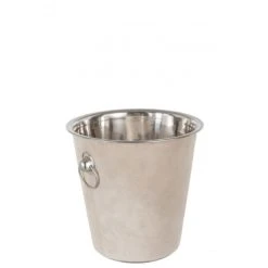 LANADECO Seau à Glace Rond Cuir Beige H20cm