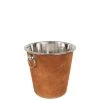 LANADECO Seau à Glace Rond Cuir Cognac H20cm