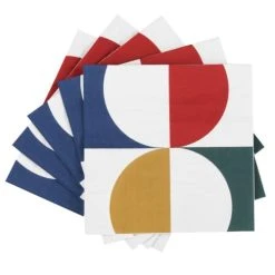 Maisons Du Monde Serviette En Papier Imprimé Géométrique Multicolore (x20) - Lot De 3
