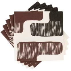 Maisons Du Monde Serviette En Papier Imprimé Marron Et Noir (x20) - Lot De 3
