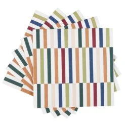 Maisons Du Monde Serviette En Papier Imprimé Rayé Multicolore (x20) - Lot De 3