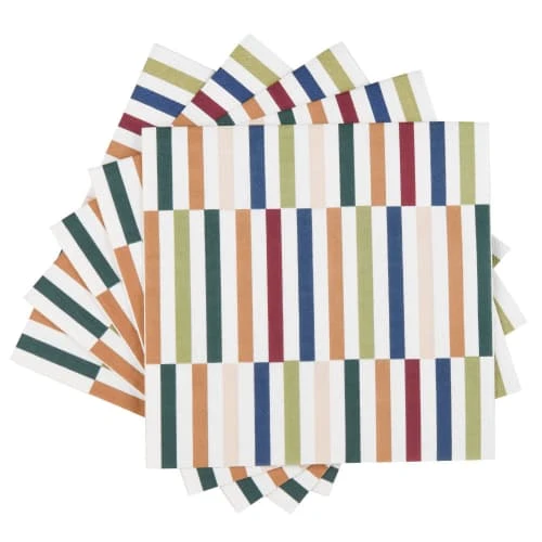 Maisons Du Monde Serviette En Papier Imprimé Rayé Multicolore (x20) - Lot De 3
