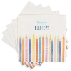 Maisons Du Monde Serviettes En Papier Blanc Motifs Bougies Multicolores (x20) - Lot De 2