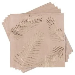 Maisons Du Monde Serviettes En Papier Imprimé Feuilles Dorées - Lot De 2