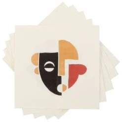 Maisons Du Monde Serviettes En Papier Motifs Visage Multicolores (x20) - Lot De 2