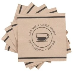 Maisons Du Monde Serviettes En Papier Recyclé Moka Et Noir (x20) - Lot De 2