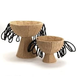 Amadeus Set De 2 Coupes Franges En Bois Beige