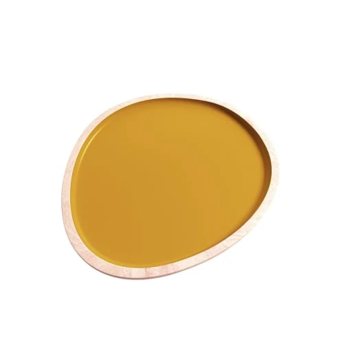 Potiron Paris Set De 2 Plateaux, En Bois Et Peinture Céramique Jaune – Image 4