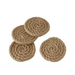 Wadiga Set De 4 Dessous De Verres Ronds En Corde