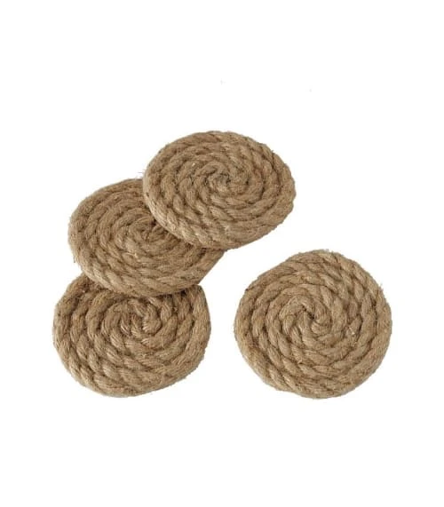 Wadiga Set De 4 Dessous De Verres Ronds En Corde