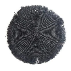 My Bliss Home Set De Table En Raphia Noir D50 Cm