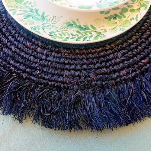 My Bliss Home Set De Table En Raphia Noir D50 Cm – Image 4