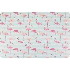 Out Of The Blue Set De Table Rectangulaire Flamants Roses Rayé 28,5x43,5cm